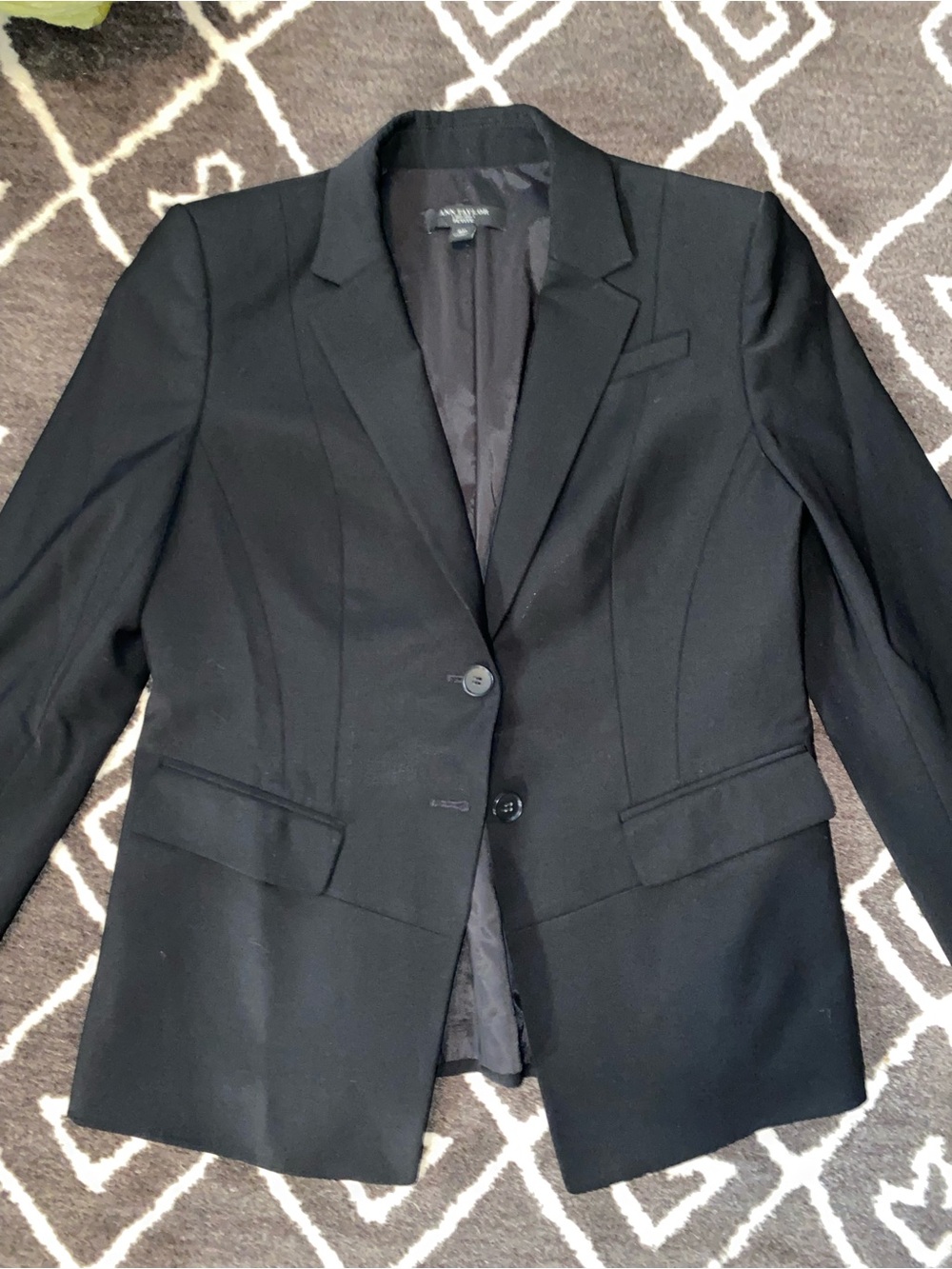 Ann Taylor Black Tailored Blazer with Notch Lapel